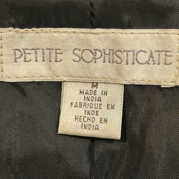 Petite Sophisticate Jacket Coat Women M 100% Leather Black Old Money Staple - Picture 3 of 8